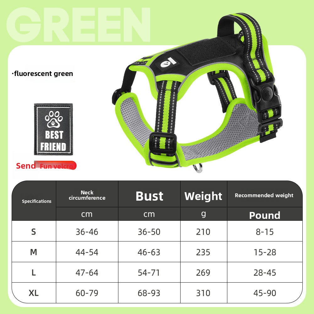 Adjustable Reflective Dog Harness with Rope