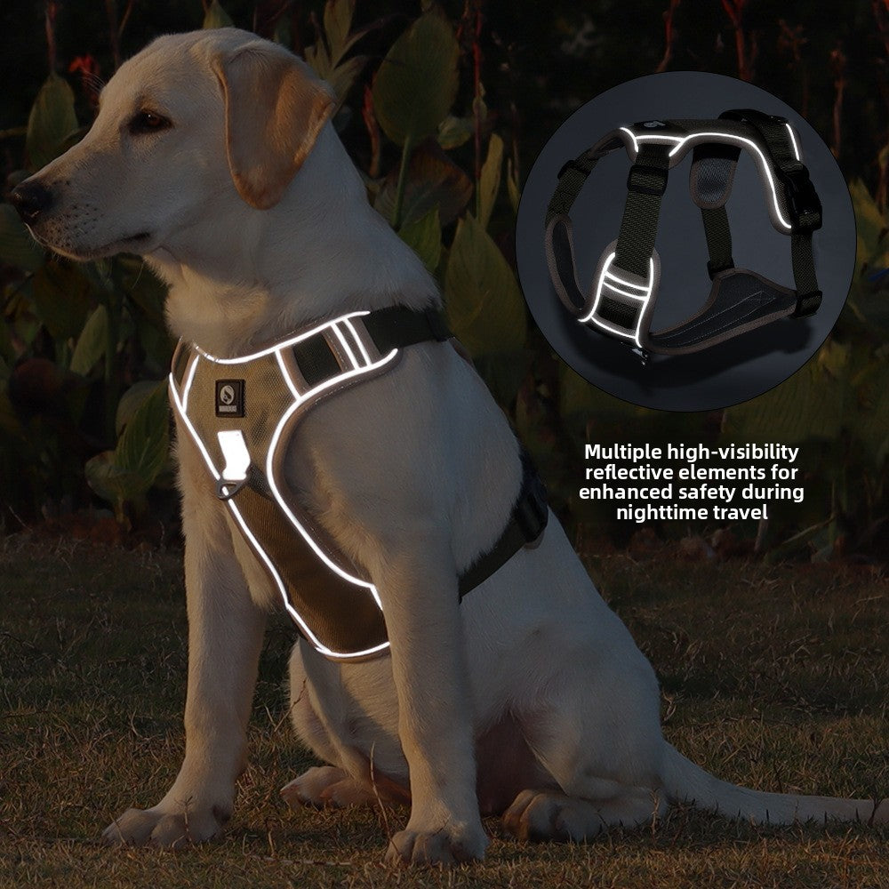 Adjustable Reflective Dog Harness with Rope