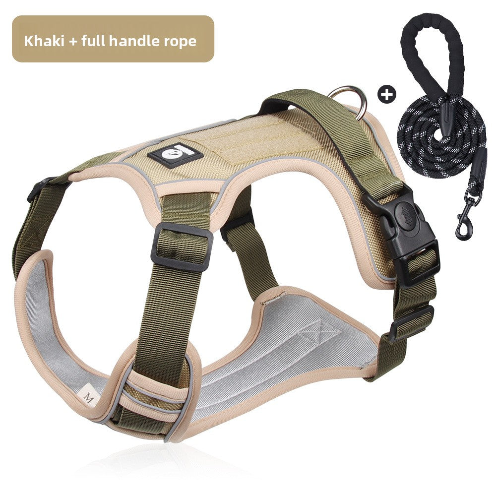 Adjustable Reflective Dog Harness with Rope