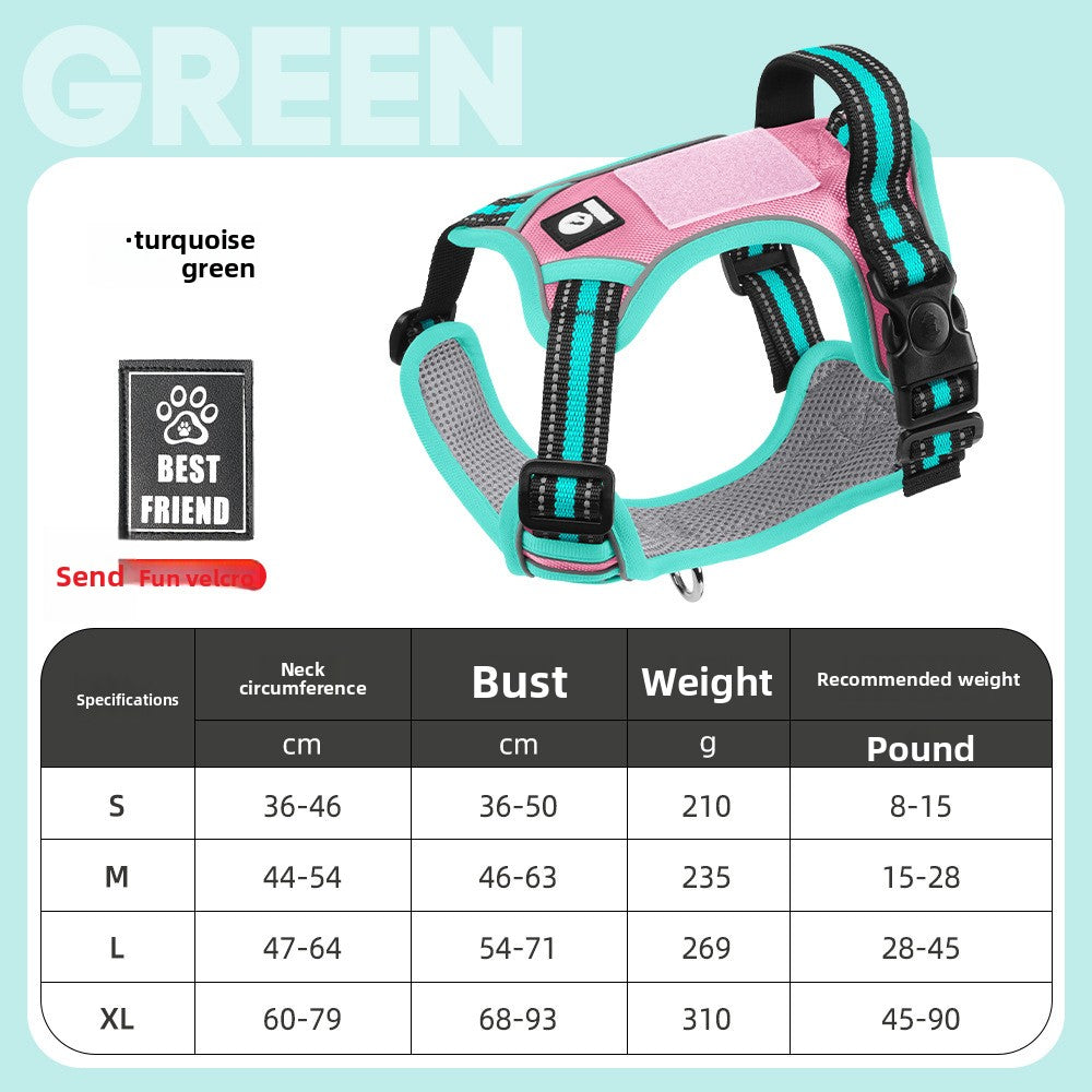 Adjustable Reflective Dog Harness with Rope