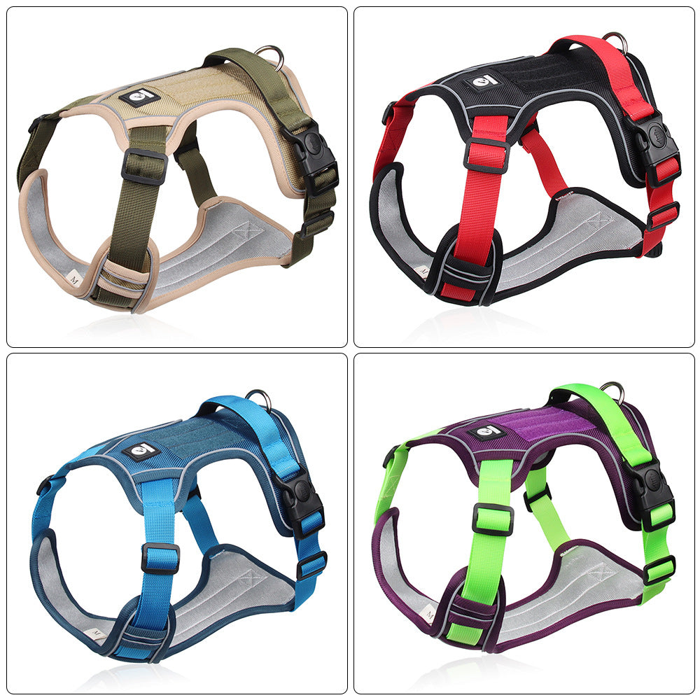 Adjustable Reflective Dog Harness with Rope