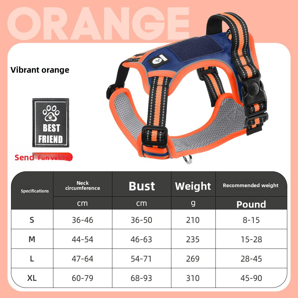 Adjustable Reflective Dog Harness with Rope